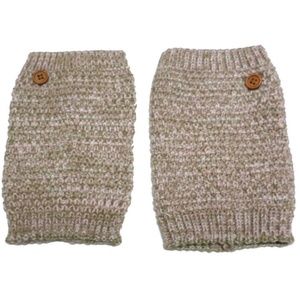 Rose Pink Popcorn Pattern Knit Button Boot Cuffs